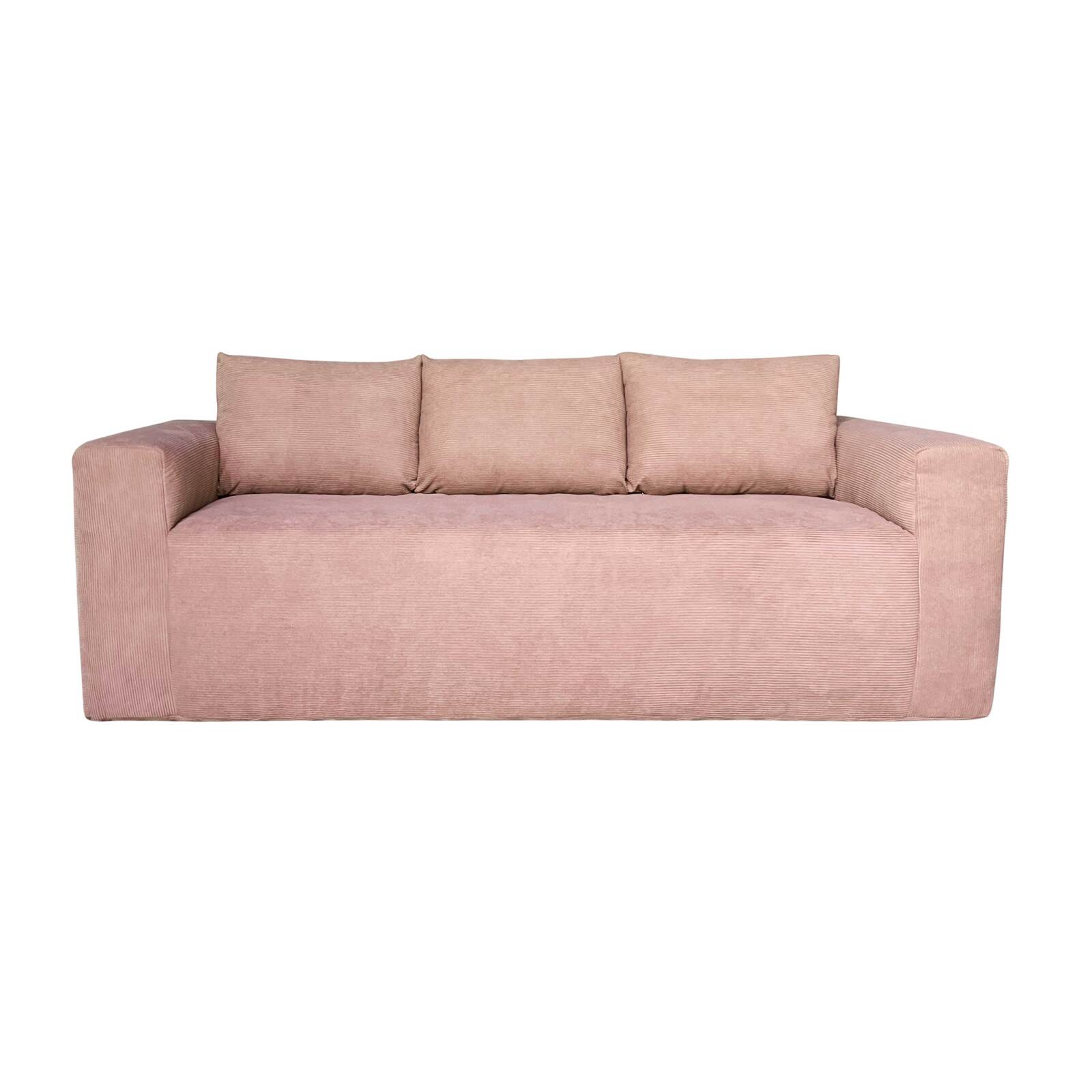 Canapé 3 places en tissu côtelé avec coussins