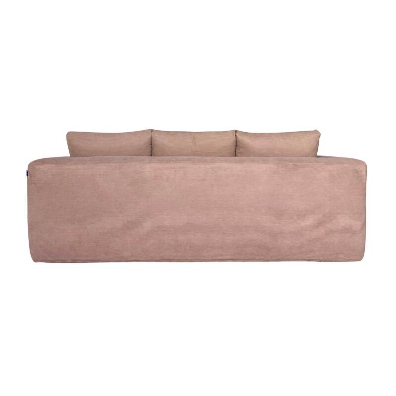 Canapé 3 places en tissu côtelé avec coussins
