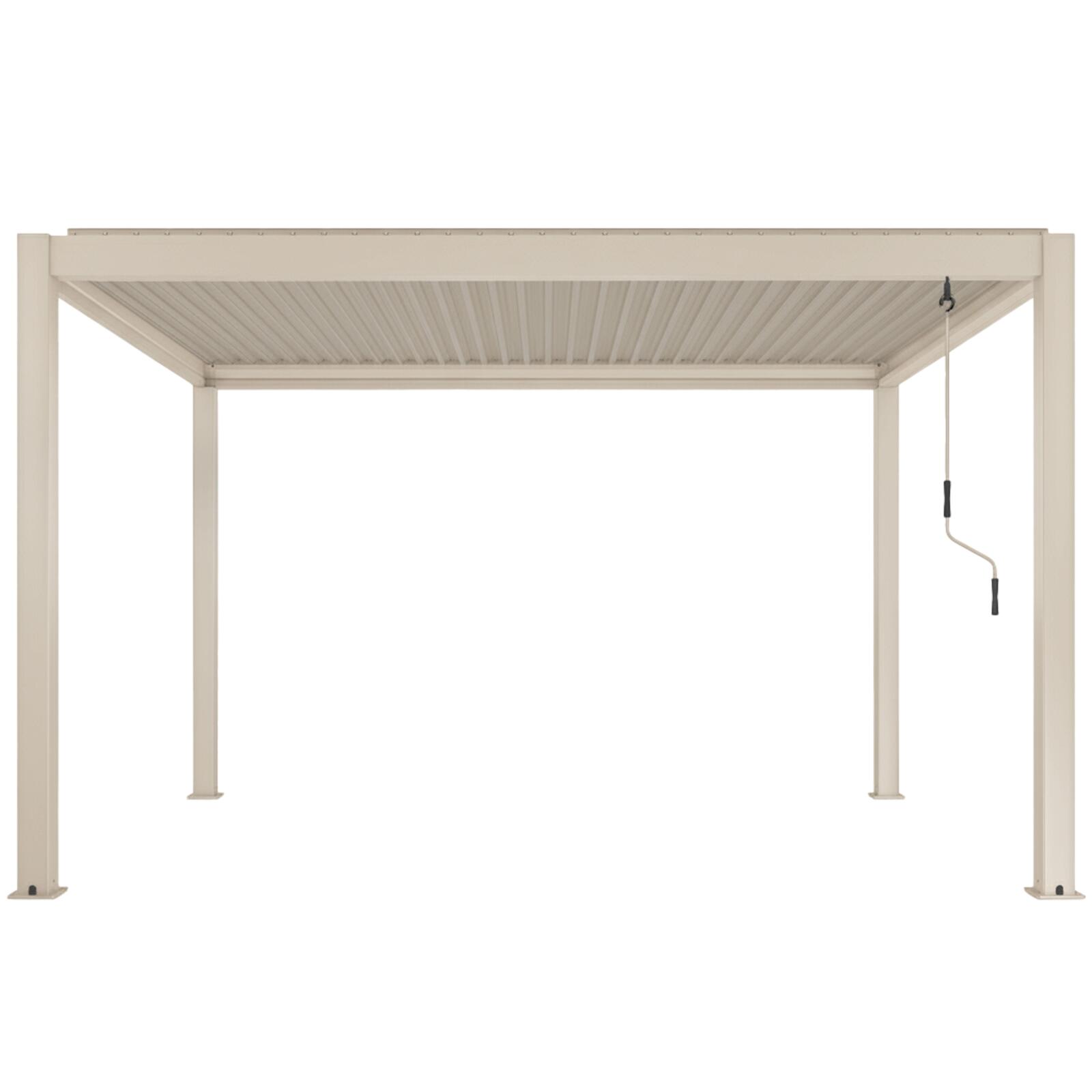 Pergola bioclimatique 4x3 m autoportée manuelle en aluminium crème