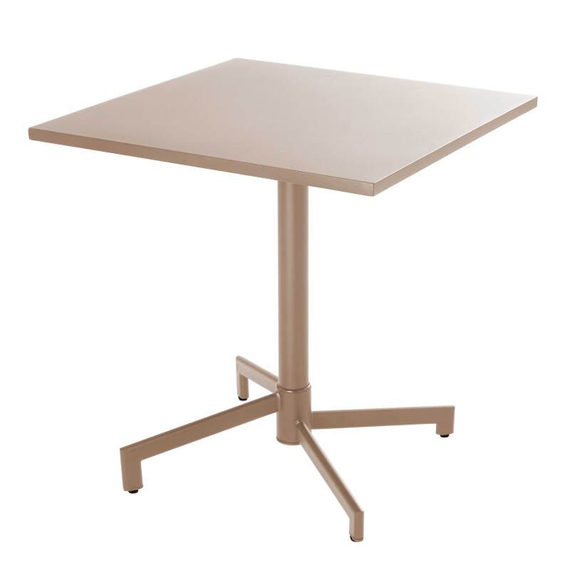 Table de jardin carrée inclinable en métal 4 personnes 70x70 cm