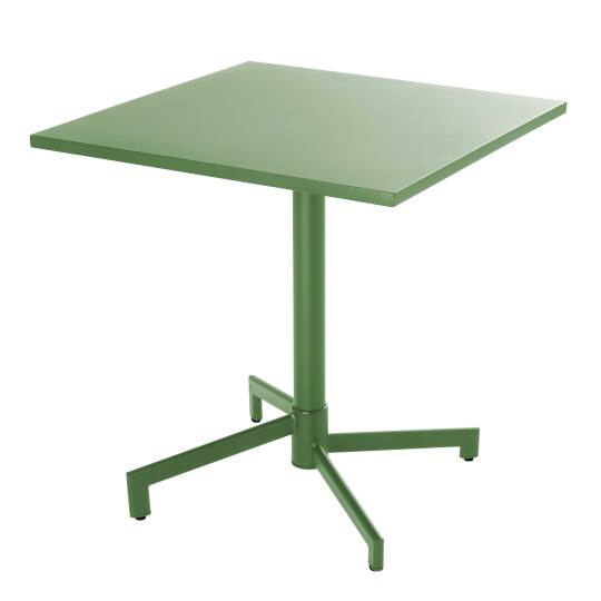 Table de jardin carrée inclinable en métal 2 à 4 personnes avec pied encastrable 70x70 cm | Oviala