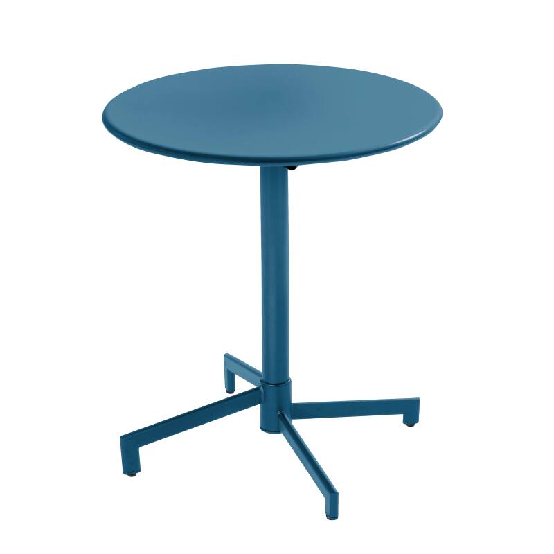Table de jardin bistrot ronde inclinable en métal 4 personnes Ø70x72 cm