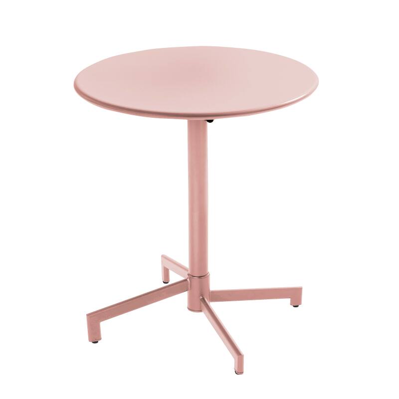 Table de jardin bistrot ronde inclinable en métal 4 personnes Ø70x72 cm