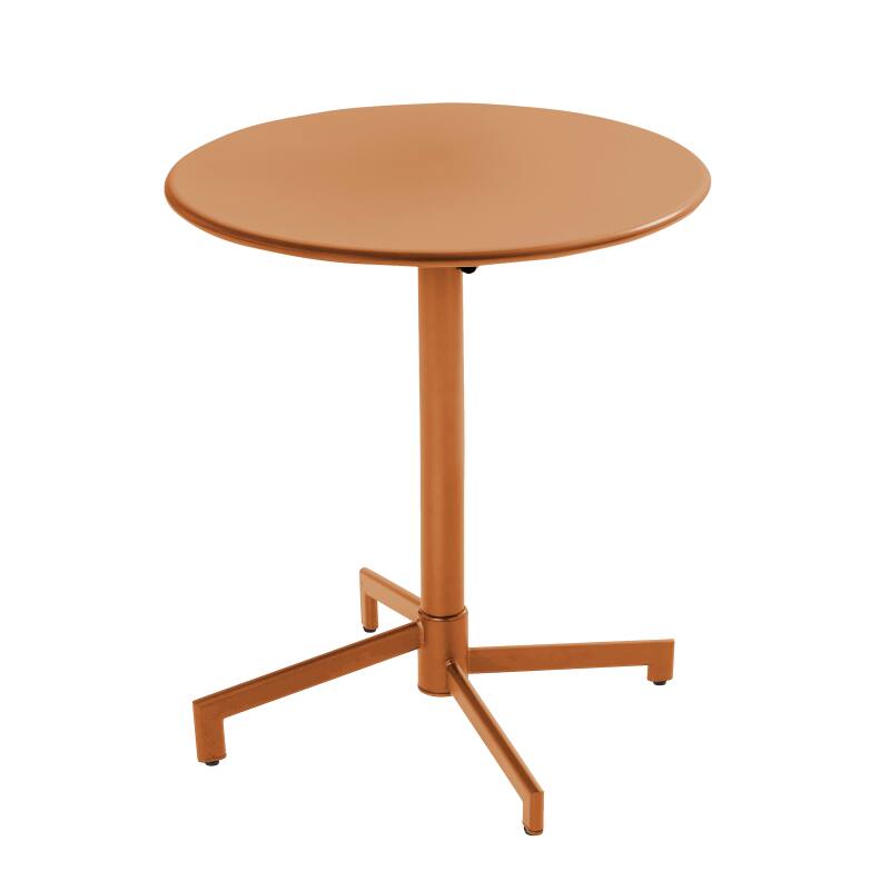 Table de jardin bistrot ronde inclinable en métal 4 personnes Ø70x72 cm