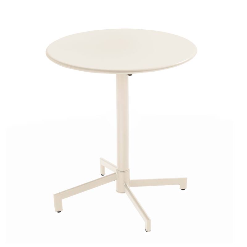 Table de jardin bistrot ronde inclinable en métal 4 personnes Ø70x72 cm