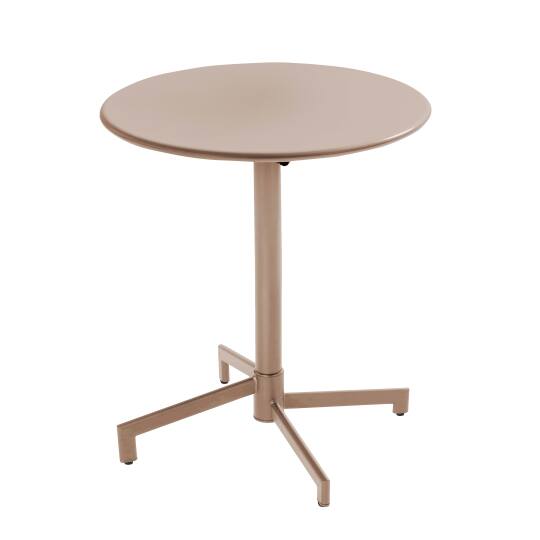 Table de restaurant ronde inclinable en métal 4 personnes avec pied encastrable 70x70 cm | Oviala