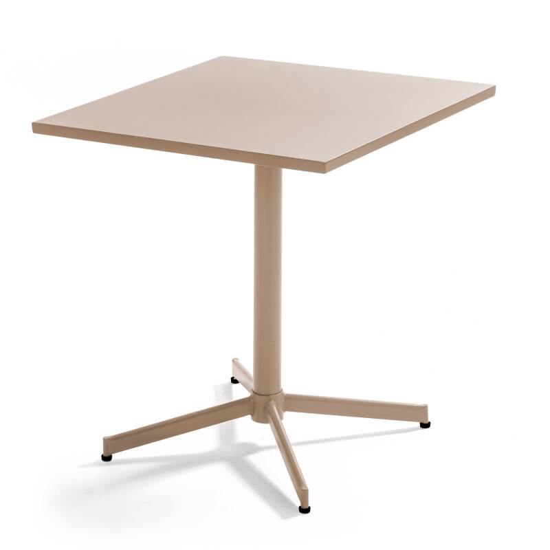 Table de jardin carrée inclinable en métal 4 personnes 70x70 cm