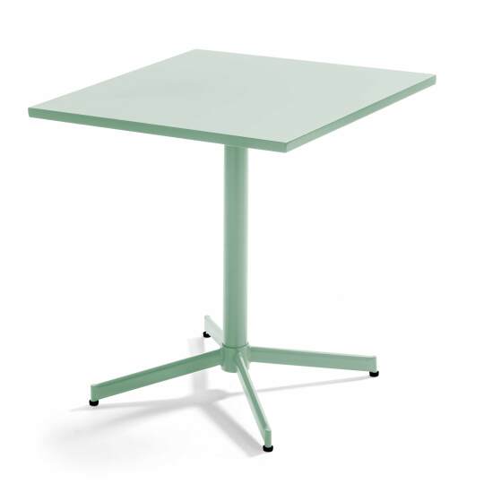 Table de jardin carrée inclinable en métal 2 à 4 personnes 70x70 cm | Oviala