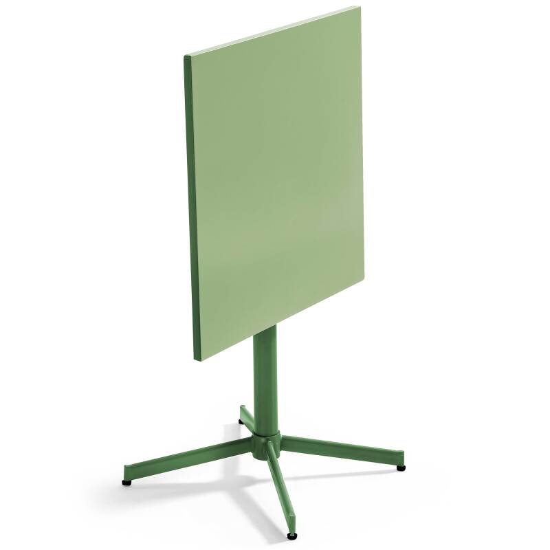 Table de jardin carrée inclinable en métal 4 personnes 70x70 cm