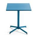Table de jardin carrée inclinable en métal 4 personnes 70x70 cm