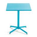 Table de jardin carrée inclinable en métal 4 personnes 70x70 cm