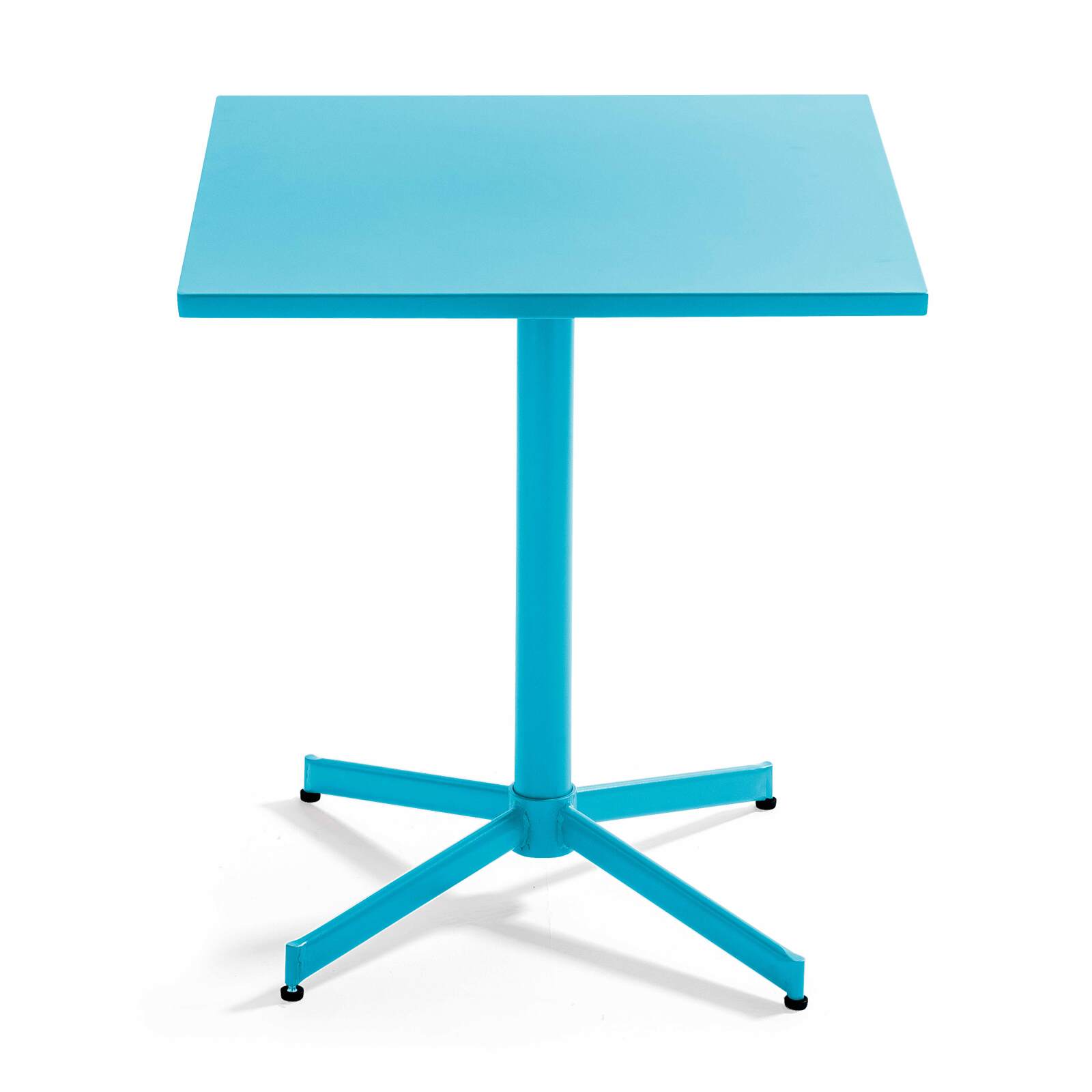 Table de jardin carrée inclinable en métal 4 personnes 70x70 cm
