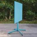 Table de jardin carrée inclinable en métal 4 personnes 70x70 cm