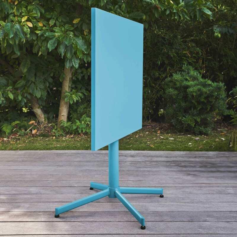 Table de jardin carrée inclinable en métal 4 personnes 70x70 cm (2/8)