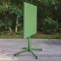 Table de jardin carrée inclinable en métal 4 personnes 70x70 cm
