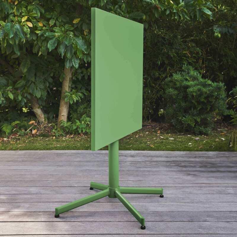 Table de jardin carrée inclinable en métal 4 personnes 70x70 cm