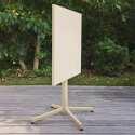 Table de jardin carrée inclinable en métal 4 personnes 70x70 cm