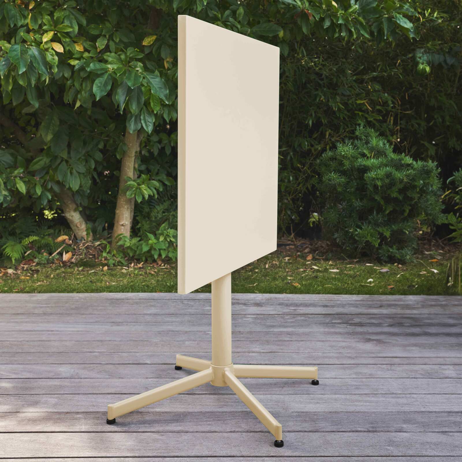 Table de jardin carrée inclinable en métal 4 personnes 70x70 cm