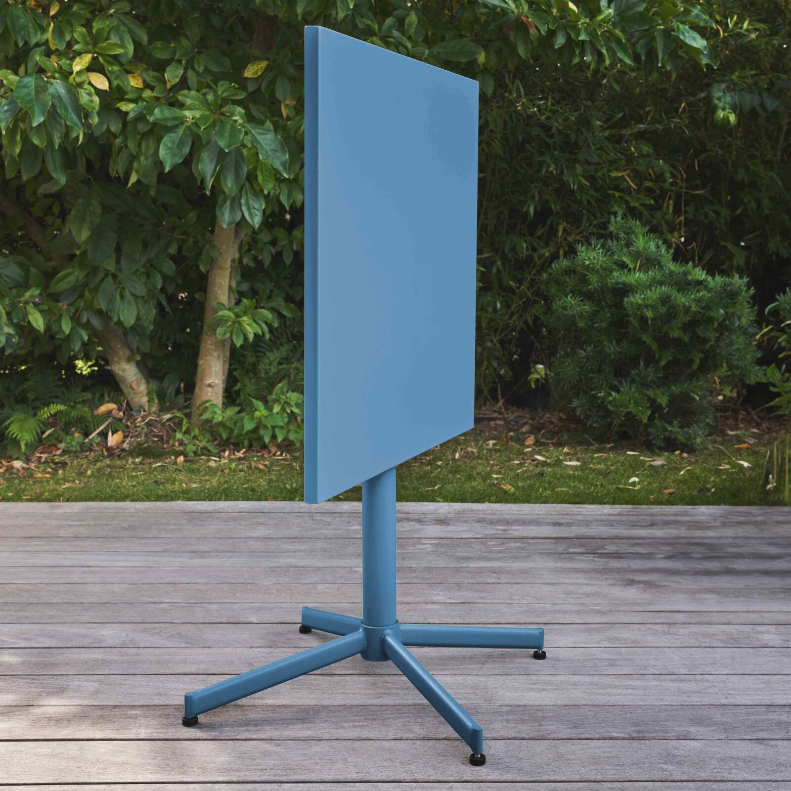 Table de jardin carrée inclinable en métal 4 personnes 70x70 cm