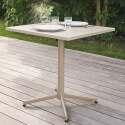 Table de jardin carrée inclinable en métal 4 personnes 70x70 cm