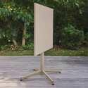 Table de jardin carrée inclinable en métal 4 personnes 70x70 cm
