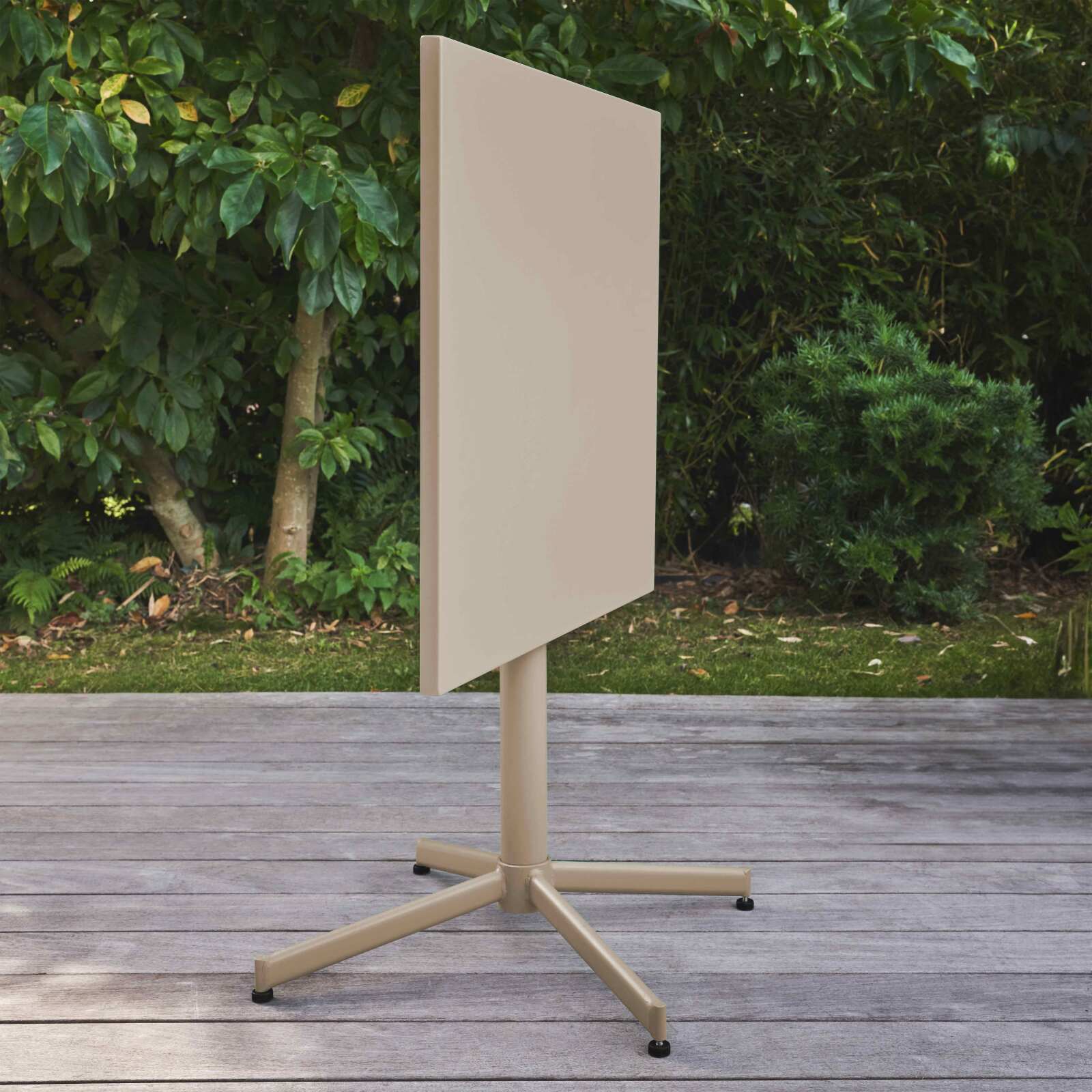 Table de jardin carrée inclinable en métal 4 personnes 70x70 cm