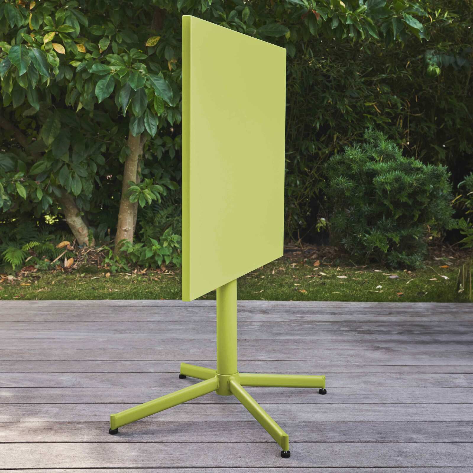 Table de jardin carrée inclinable en métal 4 personnes 70x70 cm