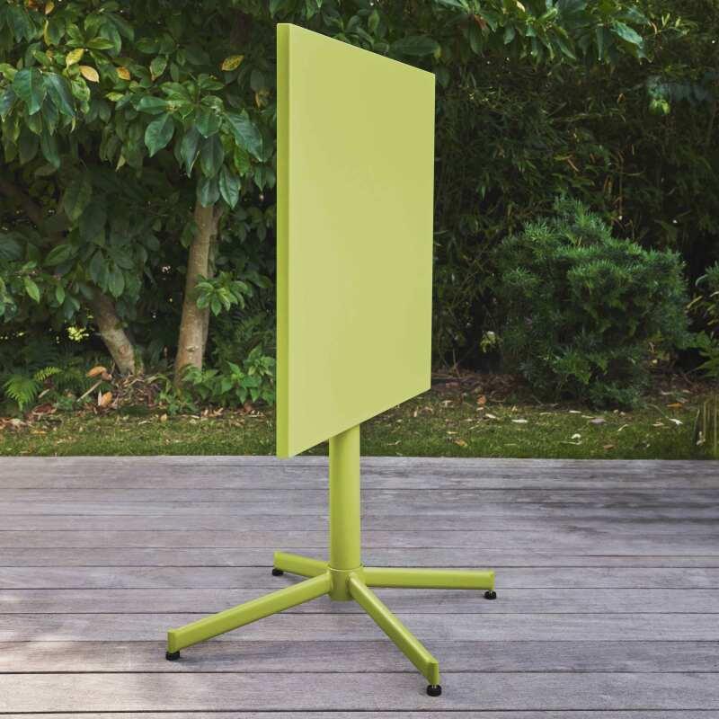 Table de jardin carrée inclinable en métal 4 personnes 70x70 cm (2/8)