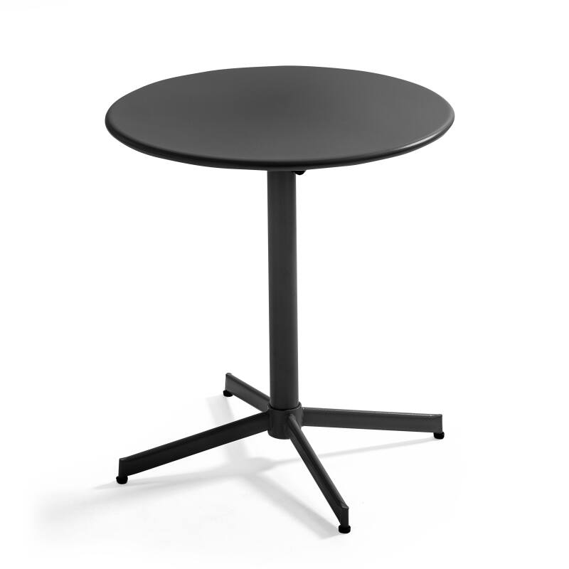 Table de jardin bistrot ronde inclinable en métal 4 personnes Ø70x72 cm 
