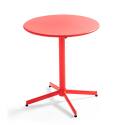 Table de jardin bistrot ronde inclinable en métal 4 personnes Ø70x72 cm 