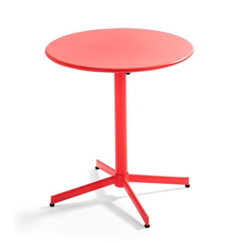 Table de jardin bistrot ronde inclinable en métal 4 personnes Ø70x72 cm 
