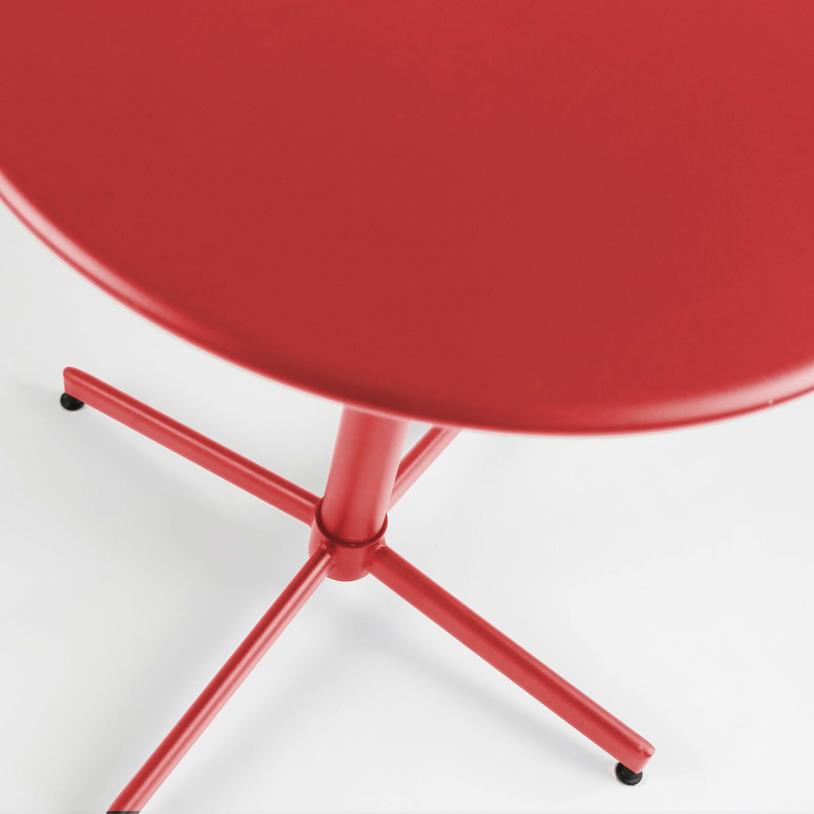 Table de jardin bistrot ronde inclinable en métal 4 personnes Ø70x72 cm 