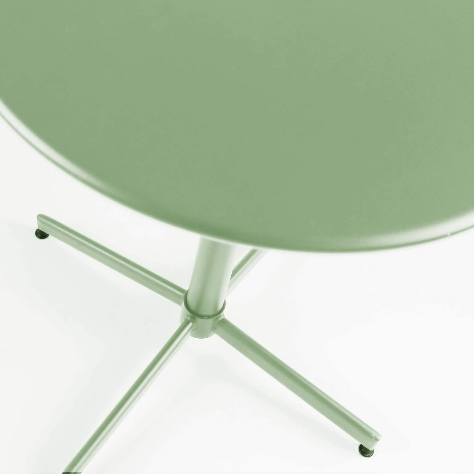 Table de jardin bistrot ronde inclinable en métal 4 personnes Ø70x72 cm 