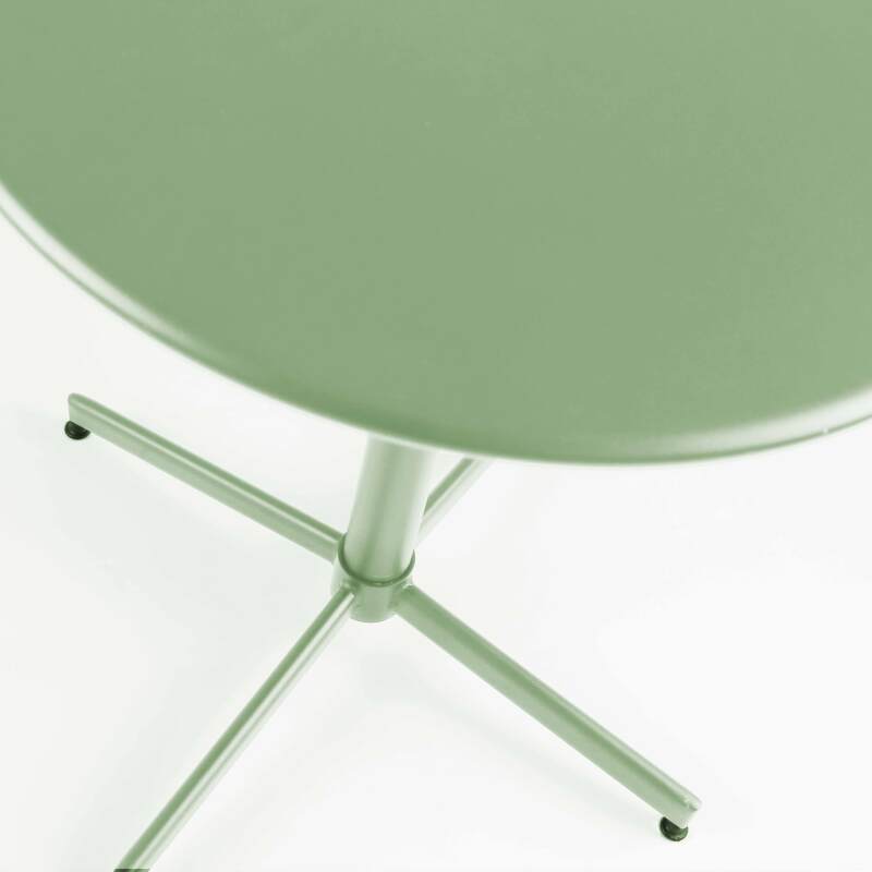 Table de jardin bistrot ronde inclinable en métal 4 personnes Ø70x72 cm  (6/7)