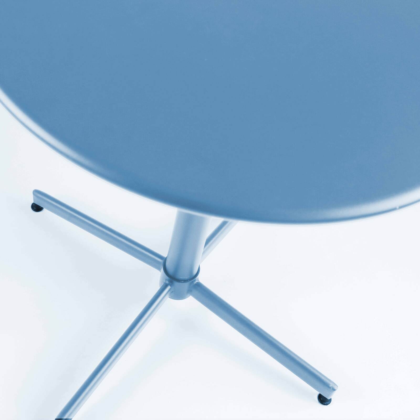 Table de jardin bistrot ronde inclinable en métal 4 personnes Ø70x72 cm 