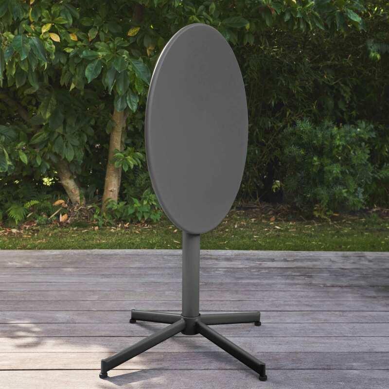 Table de jardin bistrot ronde inclinable en métal 4 personnes Ø70x72 cm 