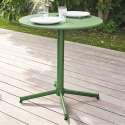 Table de jardin bistrot ronde inclinable en métal 4 personnes Ø70x72 cm 