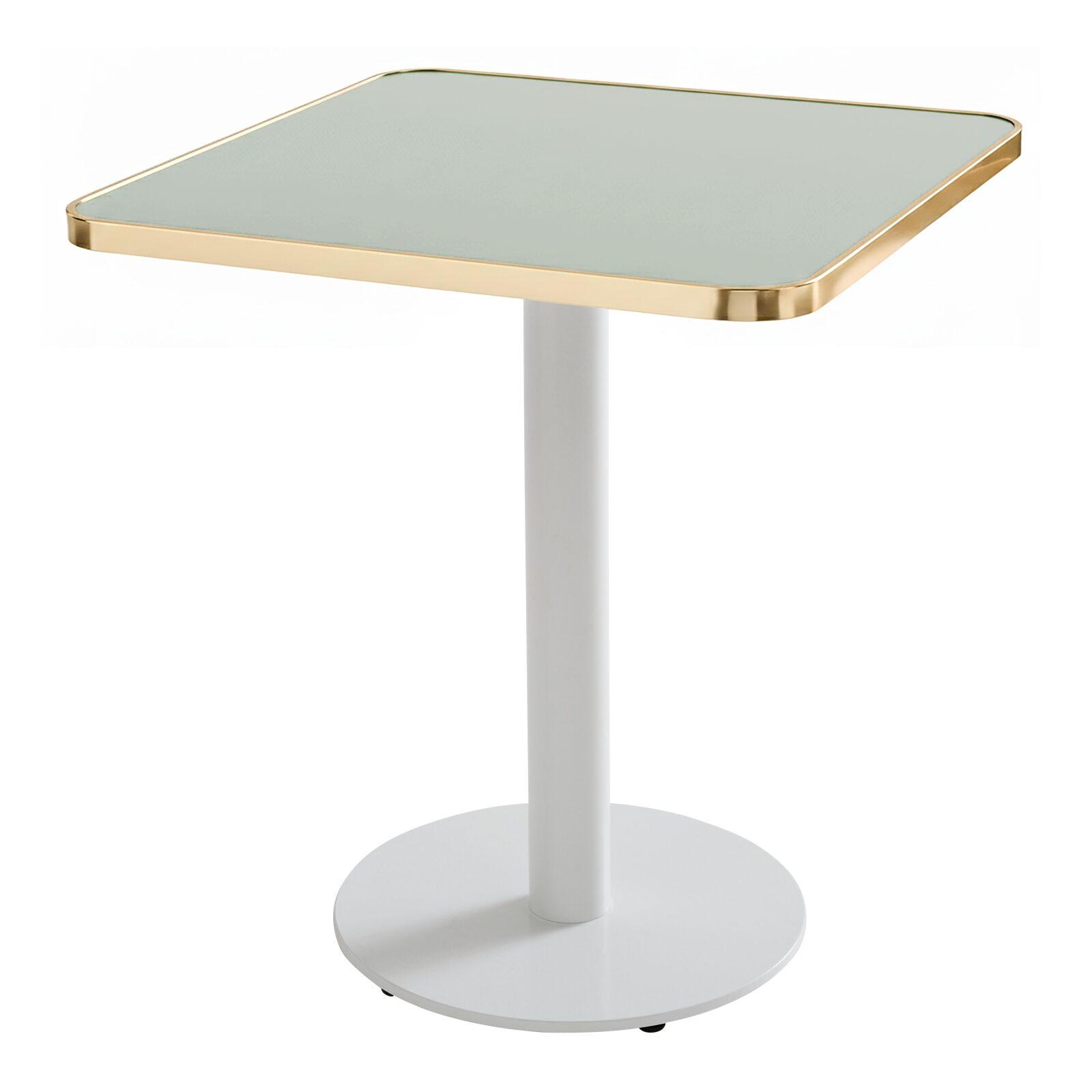 Plateau de table en stratifié 70x70 cm avec bords en aluminium