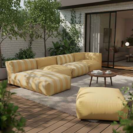 Méridienne modulable rayée pour salon de jardin (5/6)