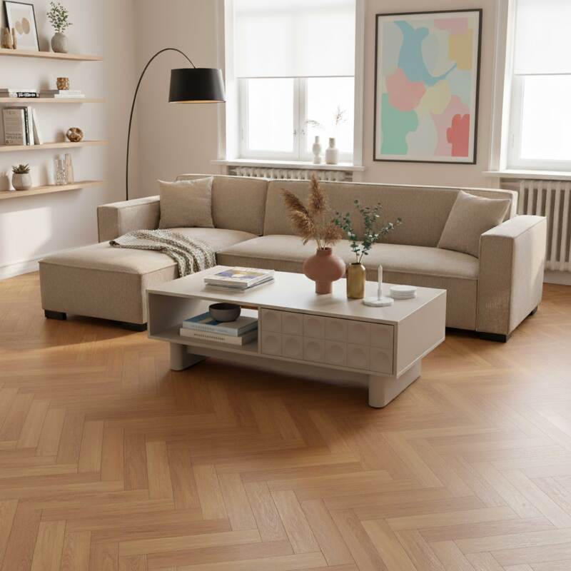 Table basse rectangulaire avec tiroir 120x60 cm