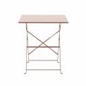 Table de jardin bistrot carrée pliante en métal 2 personnes 60x60 cm