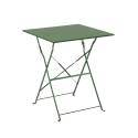 Table de jardin bistrot carrée pliante en métal 2 personnes 60x60 cm