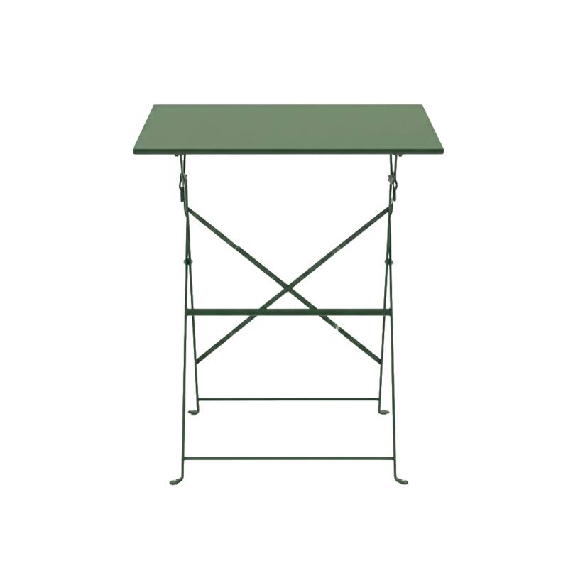 Table de jardin bistrot carrée pliante en métal 2 personnes 60x60 cm (2/4)