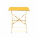 Table de jardin bistrot carrée pliante en métal 2 personnes 60x60 cm