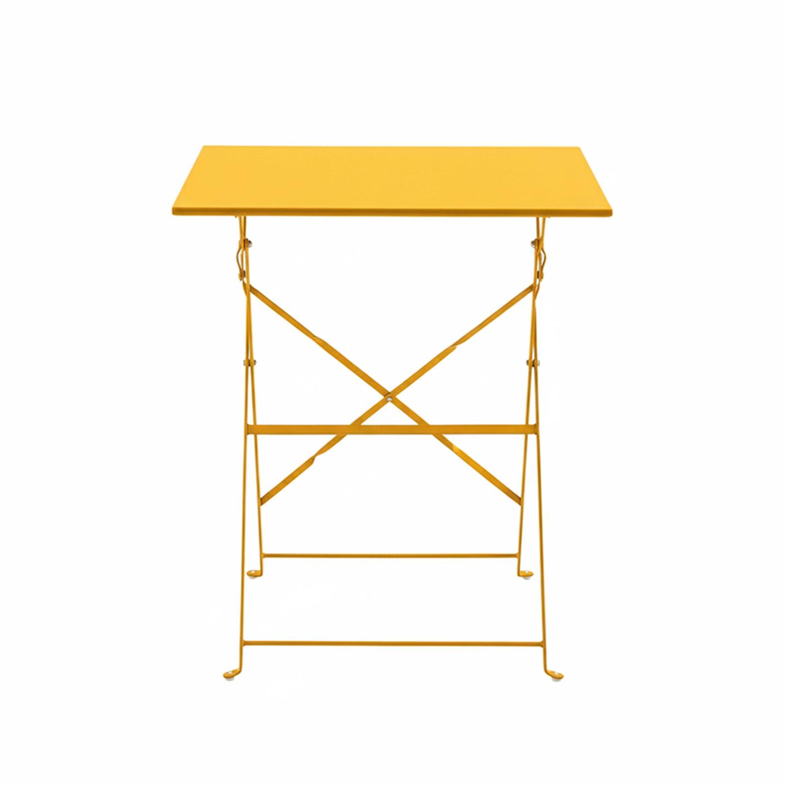 Table de jardin bistrot carrée pliante en métal 2 personnes 60x60 cm