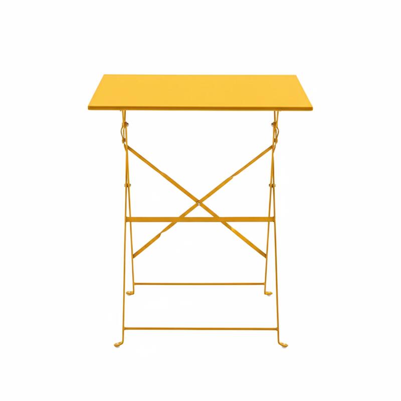 Table de jardin bistrot carrée pliante en métal 2 personnes 60x60 cm (2/5)