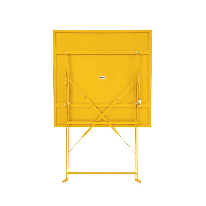 Table de jardin bistrot carrée pliante en métal 2 personnes 60x60 cm