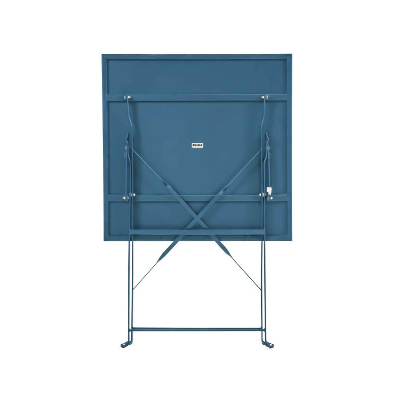 Table de jardin bistrot carrée pliante en métal 2 personnes 60x60 cm