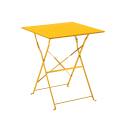 Table de jardin bistrot carrée pliante en métal 2 personnes 60x60 cm