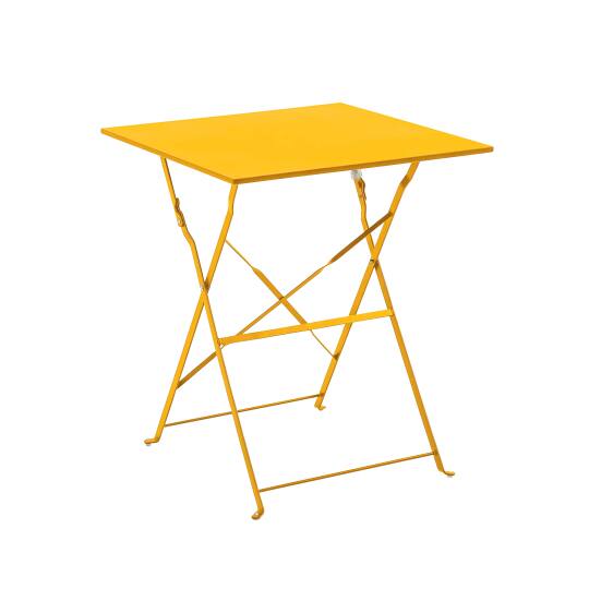 Table de jardin bistrot carrée pliante en métal 2 personnes 60x60 cm